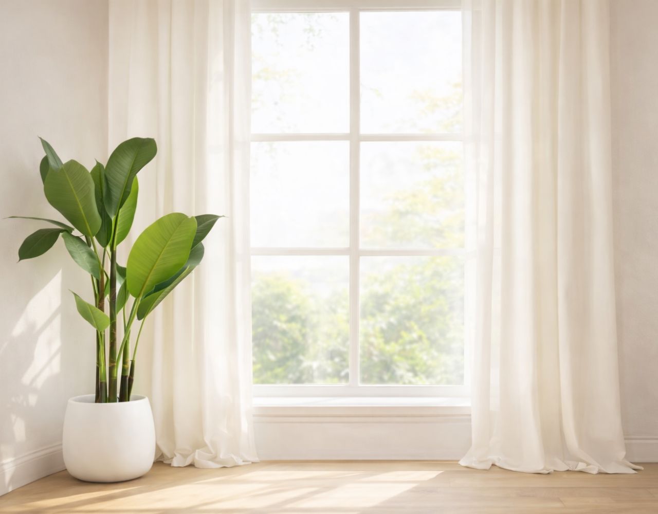 Espacio luminoso y acogedor con plantas y luz natural